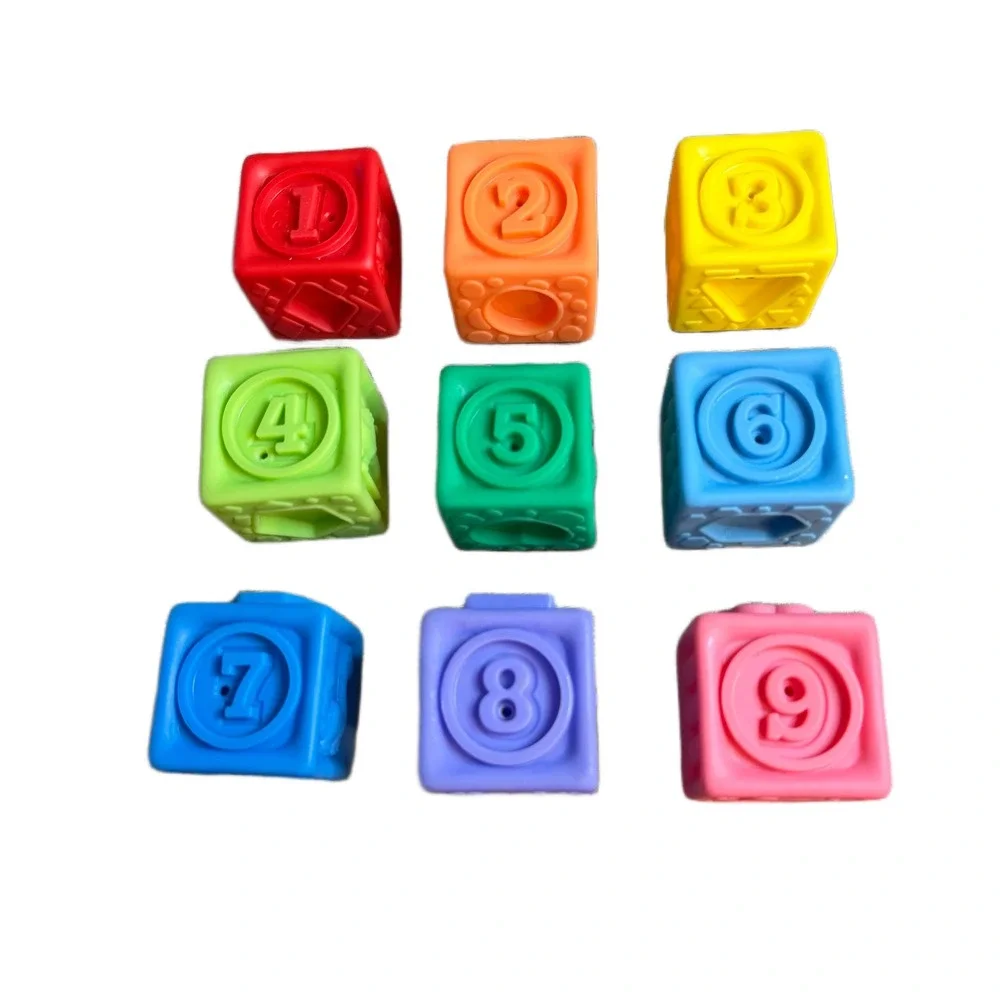 Bright Starts Kaleidoscope Cubes Soft Textured Sensory Blocks Num Animals 9pc